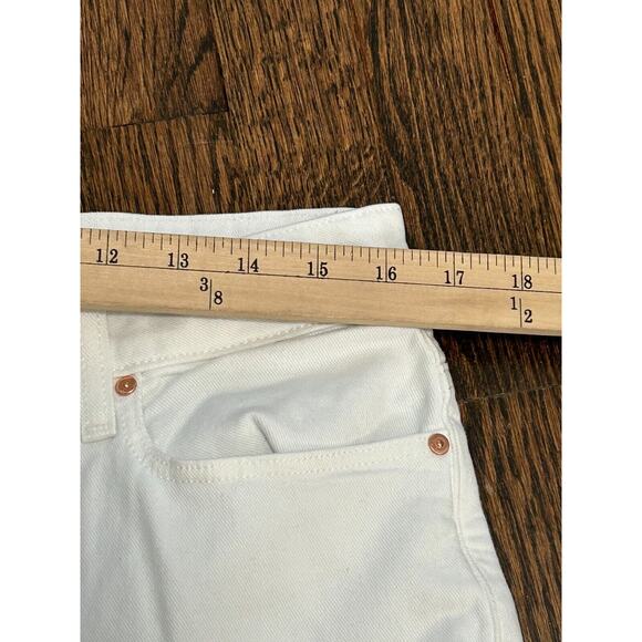 NWT Paige Women's Crisp White Anessa Wide Leg Raw Hem Ankle Jeans Petite Size 32 - Picture 13 of 16